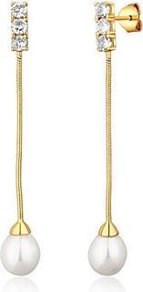 JVD - Elegant gold plated earrings with river pearl SVLE1581XD2GP00
