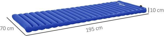Produktbild Swisshandel24 Camping-Luftmatratze, inkl. Pumpe, schnell aufblasbar, robust, 195x70x10cm, Blau