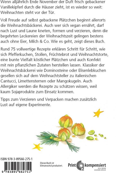 Produktbild Vegane Weihnachtsbäckerei (Deutsch, Angelika Eckstein, 2015)