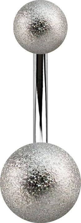 Produktbild Star Piercing Banane silber mit zwei Kugeln gesprenkelt (ohne Messing, Chirurgenstahl 316L)