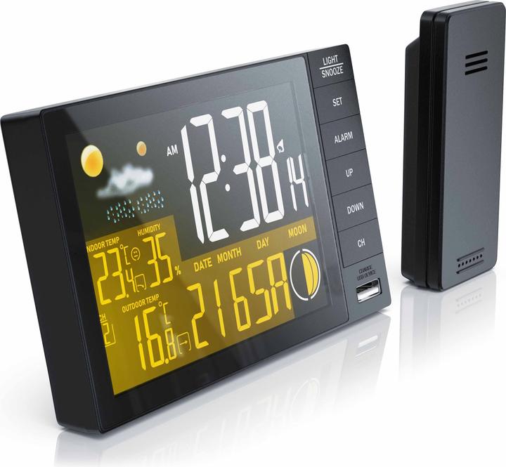 Produktbild CSL Funk Wetterstation Innen und Aussen mit Aussensensor, DCF, Farbdisplay, Thermometer, Hygrometer