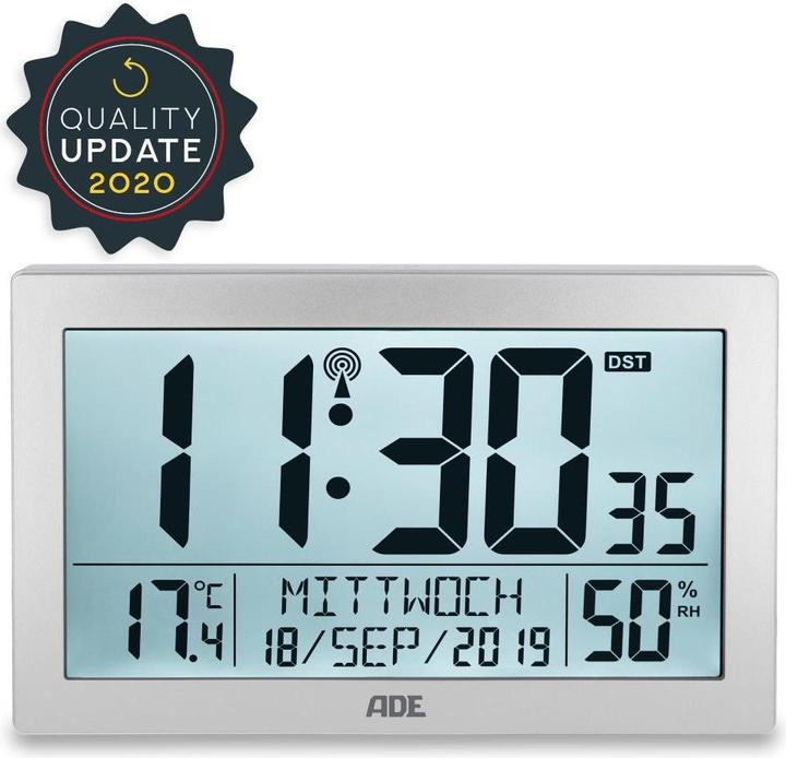 Image du produit ADE Horloge murale radio XL, argent