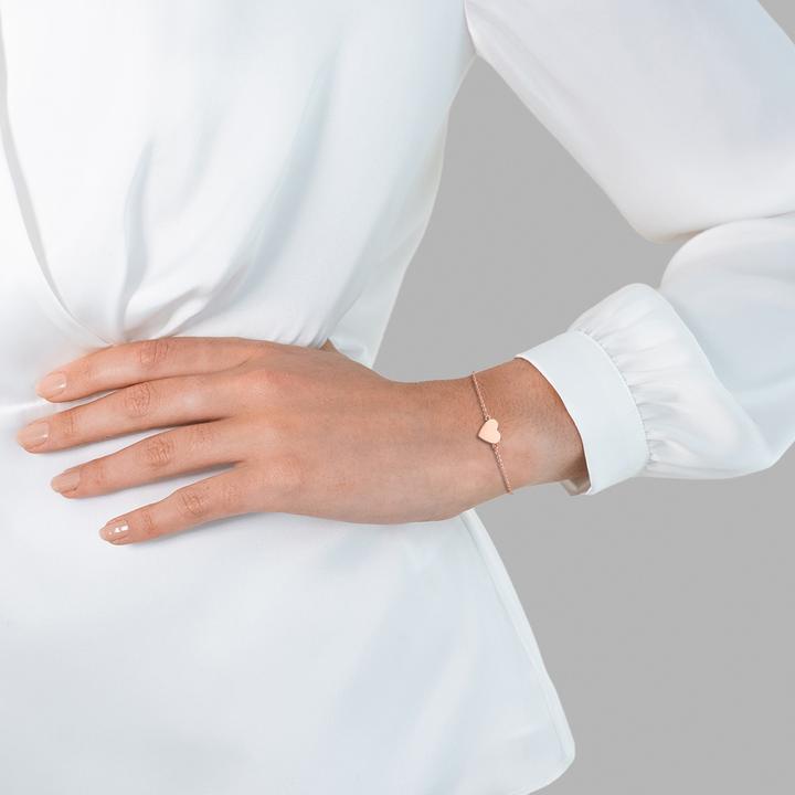 Immagine prodotto Glanzstücke München Cuore da donna in argento rosa, lunghezza base 17,0 cm + estensione 3,0 cm - 6808 (17 cm, Argento)