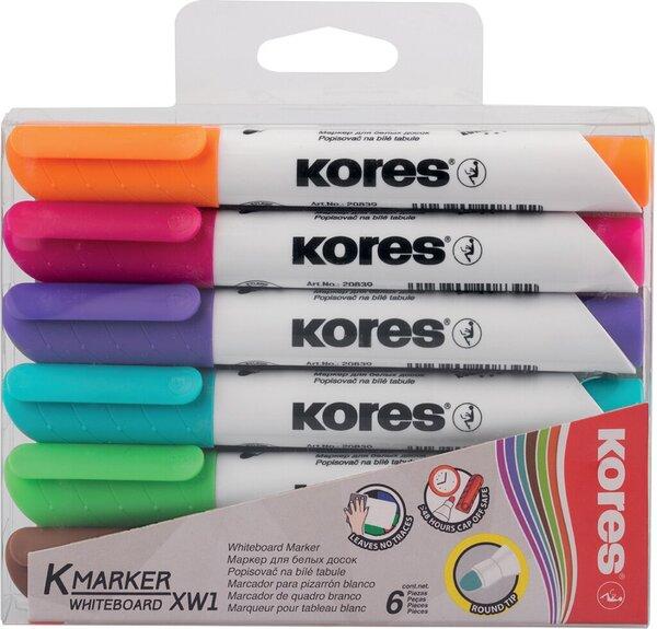 Produktbild Kores K-Marker Whiteboard (Orange, Violett, Pink, Hellgrün, Türkis, Braun, 3 mm, 6 x)