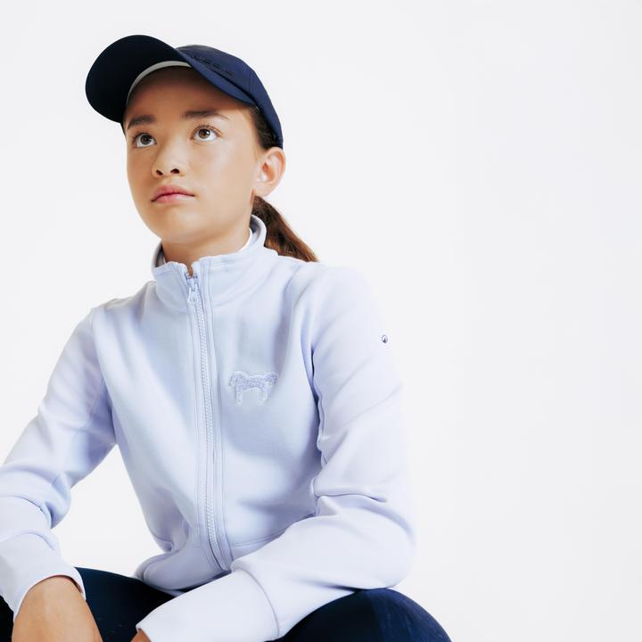 Actual product image Fouganza Reit-Sweatjacke 500 Kinder lila (12, 13, 14)