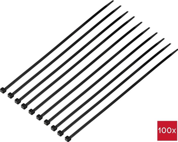 Produktbild Tru Components TC-12523680 Kabelbinder 300 mm 4.8 mm Schwarz 100 St. (300 mm, 100 Stk.)