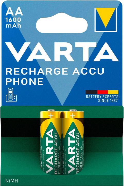 Actual product image Varta Recharge Accu Phone (2 pcs., AA, 1600 mAh)