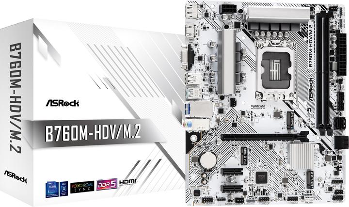 Actual product image AsRock B760M-HDV/M.2 (LGA 1700, Intel B760, mATX)