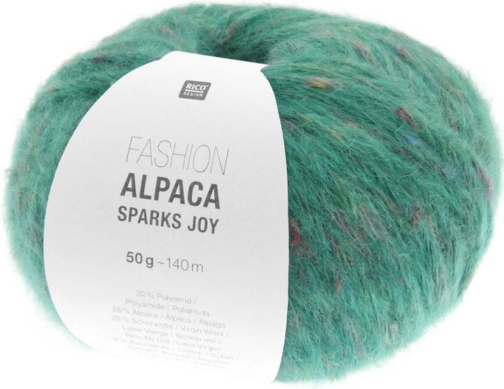 Actual product image Rico Fashion Alpaca Sparks Joy smaragd, 50 g, 140 m, 32 % PA, 28 % WP, 28 % WO, 8 % CO, 4 % PES (120 m)