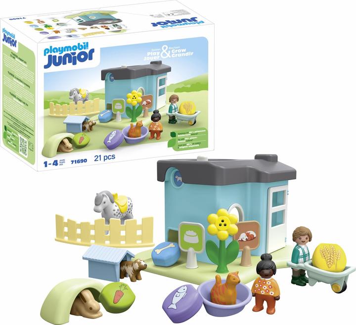 Produktbild Playmobil Tierpension mit Futterspen (71690, Playmobil 1.2.3)