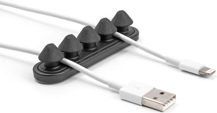 Actual product image Delock Cable holder with 5 feed-throughs self-adhesive black set 2 pieces