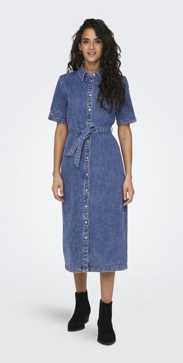 Actual product image Only Loose fit round neck short dress denim dress (XS)