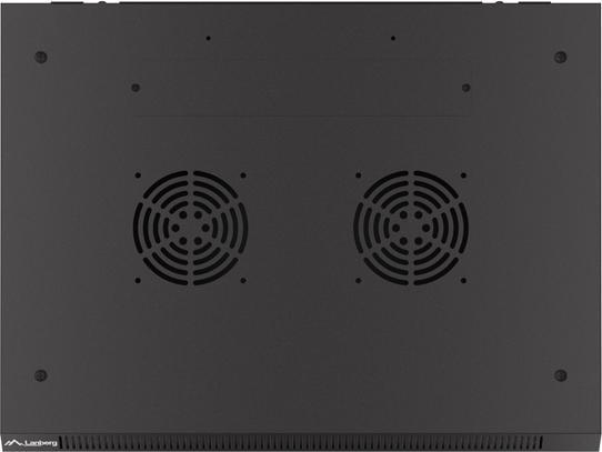 Produktbild Lanberg Nástěnná jednodílná skříň 19", 9U/600x450, (v rozloženém stavu), perforované dveře, černá ( (9 HE, 19 Zoll Rack)