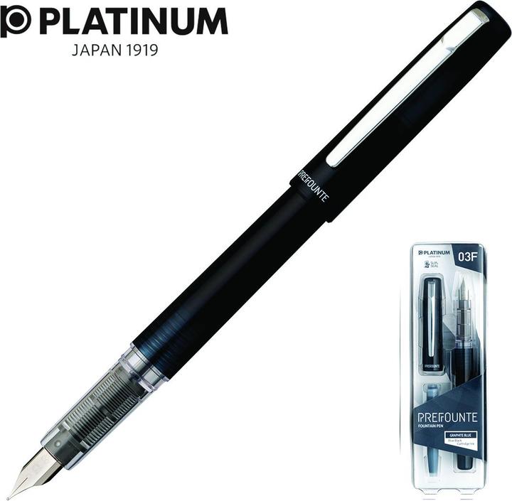 Produktbild Platinum Prefounte Graphite Blue, F, Kunststoffverpackung, Blister, dunkelblaue Farbe (Dunkelblau, 1 x)