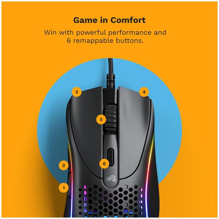 Actual product image Glorious PC Gaming Race Glorious Model D 2 gaming mouse - black (Cable)