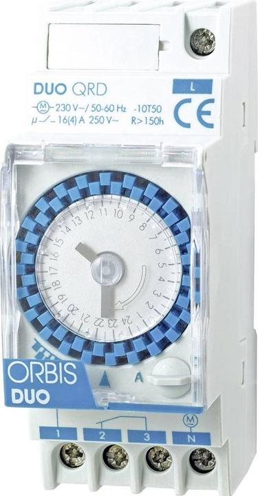 Actual product image Orbis DIN Rail Timer Analog Distribution Timer DUO QRD 230 V