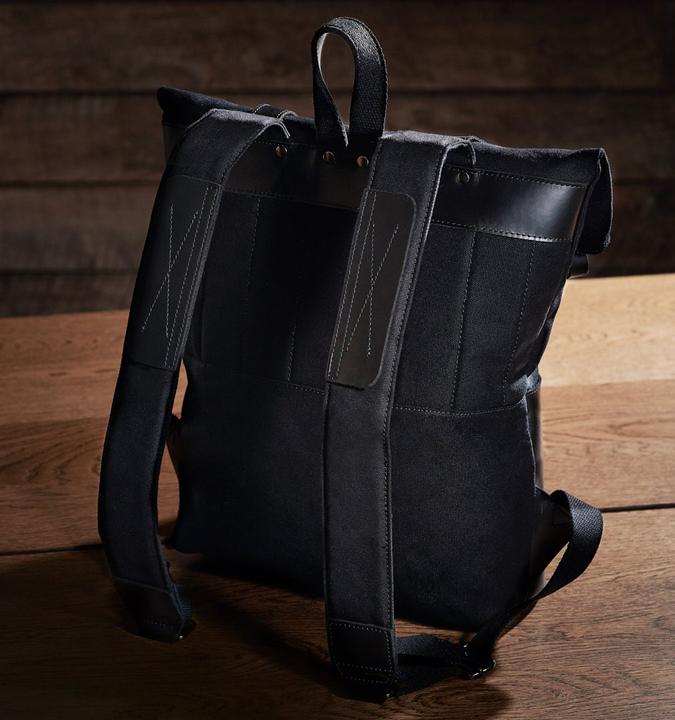Produktbild Only-Bags.Store Segeltuch-Rucksack, strapazierfähiger Leder-Rucksack, moderne 17 Zoll Laptop-Tasche, ästhetische
