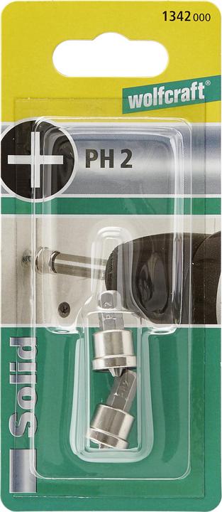 Produktbild wolfcraft wolfcraft 2 Bits mit Tiefenanschlag Solid PH 2 (Kreuz Phillips PH M2)