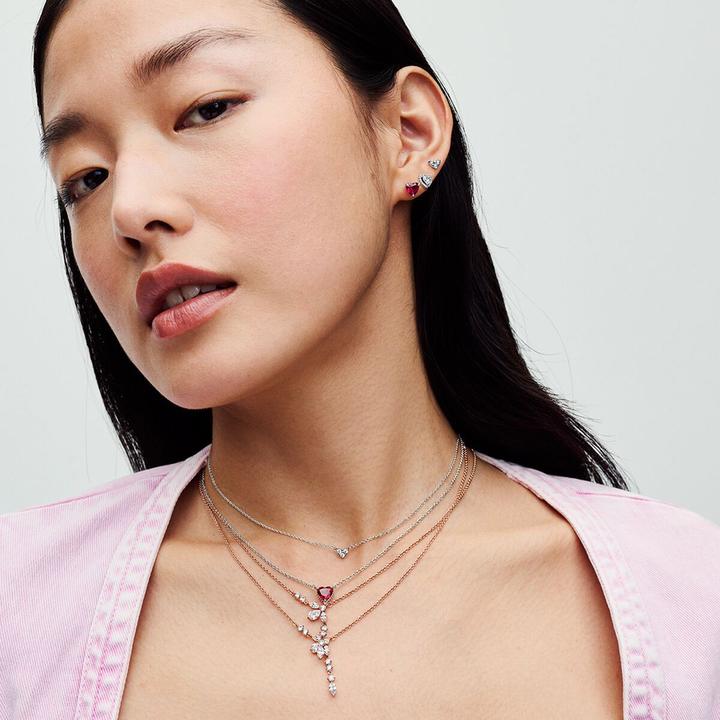 Productafbeelding Pandora Rode hart oorbellen (Sterling zilver 925)