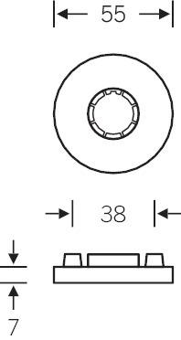 Produktbild FSB Drückerrosettenpaar 17 1731, rund, 7mm, F1, GL (Türgriff)