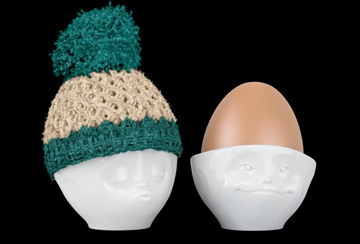 58 Products Egg cup cap ivory / emerald (1 x)