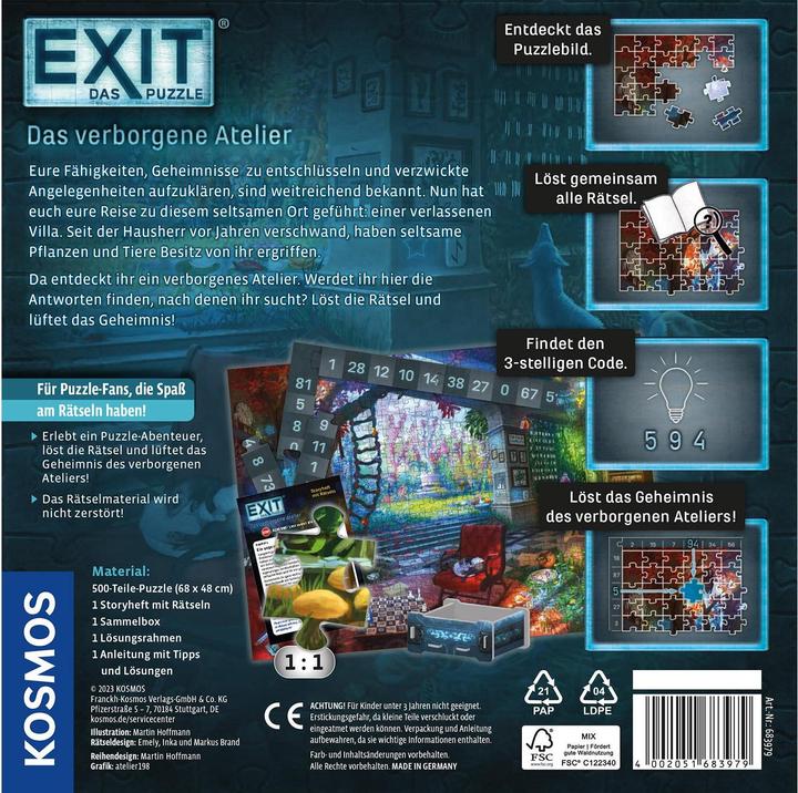 Produktbild Kosmos EXIT® - Das Puzzle: Das verborgene Atellier (500 Teile)