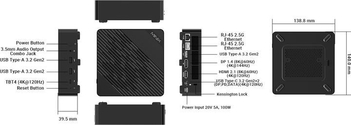 Image du produit Minix Elite EU715-AI (Intel Core Ultra 7 155H, 32 Go, 1000 Go, Intel Arc Graphics)