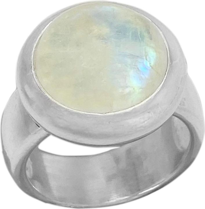 Image du produit Steinkult Bague en argent sterling "Pierre de lune arc-en-ciel (56, Argent 925)