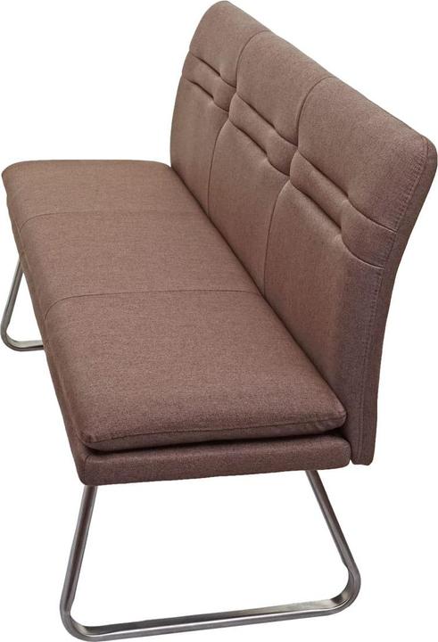Immagine prodotto Mendler Panca, Panca per sala da pranzo Panca imbottita, schienale in tessuto/tessuto Acciaio inox (160 cm)