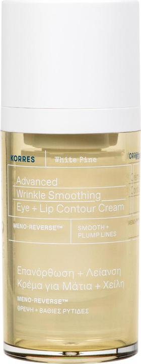 Produktbild Korres White Pine Advanced Wrinkle Smoothing Eye + Lip Contour Cream (Fluid, 15 ml, Tag + Nacht)