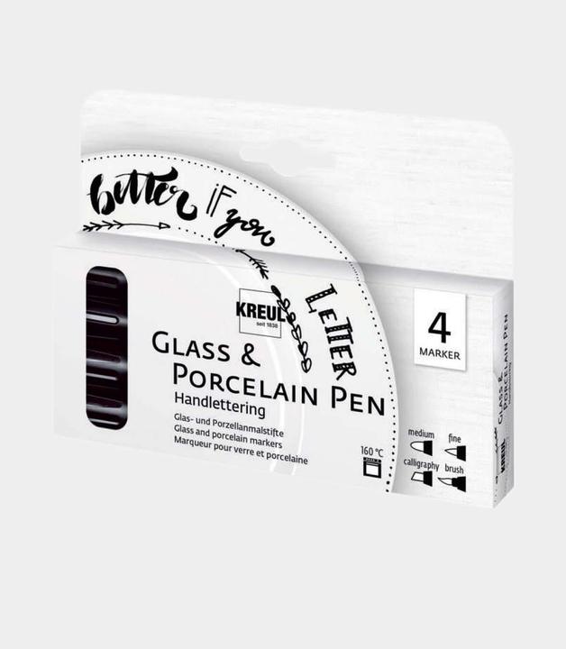 Produktbild Kreul Glass & Porcelain Pen (Schwarz, 4 mm, 4 x)