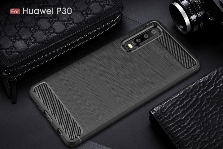 Actual product image Screenguard Huawei P30 Cover Carbon Brushed Soft TPU (Huawei P30)