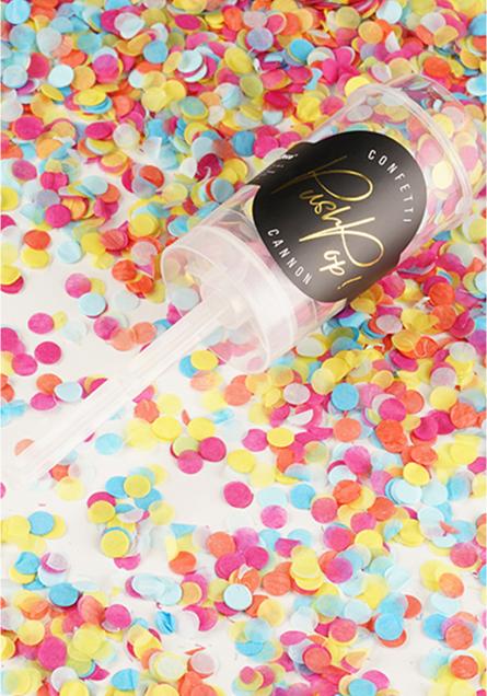 Immagine prodotto Partydeco Confetti Cannon Push-Pop Ø 8 mm, 1 pezzo, Multicolore