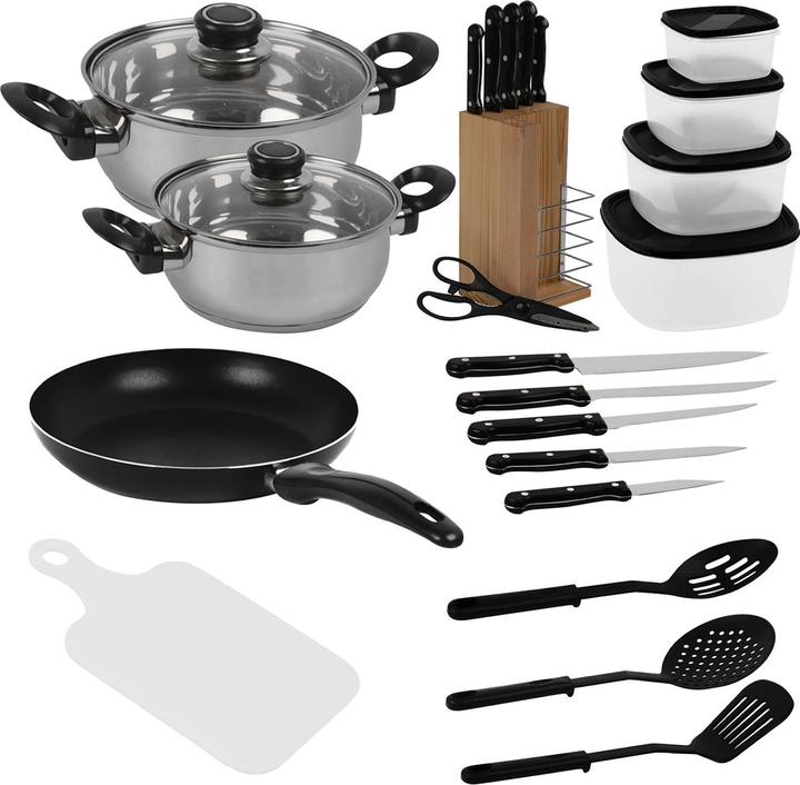 Produktbild Koopman 17tlg (Kochtopf, Stielkasserolle, Bratpfanne, Edelstahl)