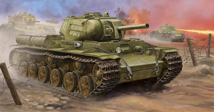 Actual product image Trumpeter Soviet KV-8S Heavy Tank