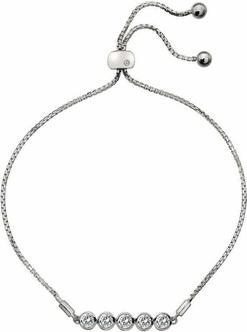 Hot Diamonds Slim silver bracelet with topazes and genuine diamond Willow DL581