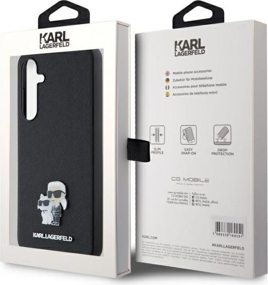 Actual product image Karl Lagerfeld KLHCSA55SAKCNPK A55 A556 hardcase czarny/black Saffiano Karl&Choupette Pin (Samsung Galaxy A55)