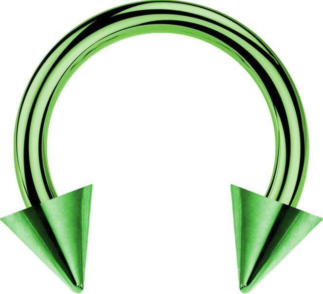Produktbild Star Piercing Micro Circular Barbell grün mit zwei Cones (Titan G23, ohne Messing)