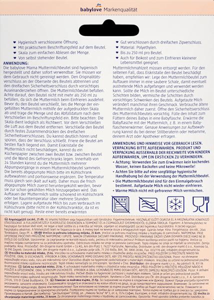 Actual product image dm babylove mama breast milk bag