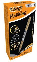 Actual product image Bic Marker Marking Metallic Ink in gold and silver. (12 pieces) (Gold and silver, 0.80 mm, 12 x)