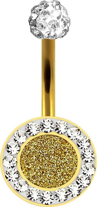 Immagine prodotto Star Piercing Banana placcata oro con glitter e cristallo argento (Acciaio chirurgico 316L, senza ottone)