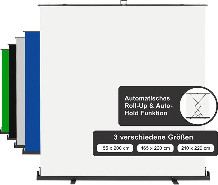 Immagine prodotto Walimex pro Pannello Roll-up Sfondo bianco 210x220 (210 cm, 220 cm)