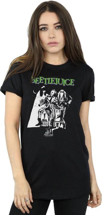 Immagine prodotto Beetlejuice Maglietta Boyfriend da donna/ragazzo in cotone Mono Poster (XL)