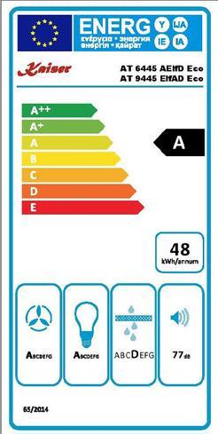 Label énergétique Kaiser AT 6445 ElfAD Eco (Hotte murale)