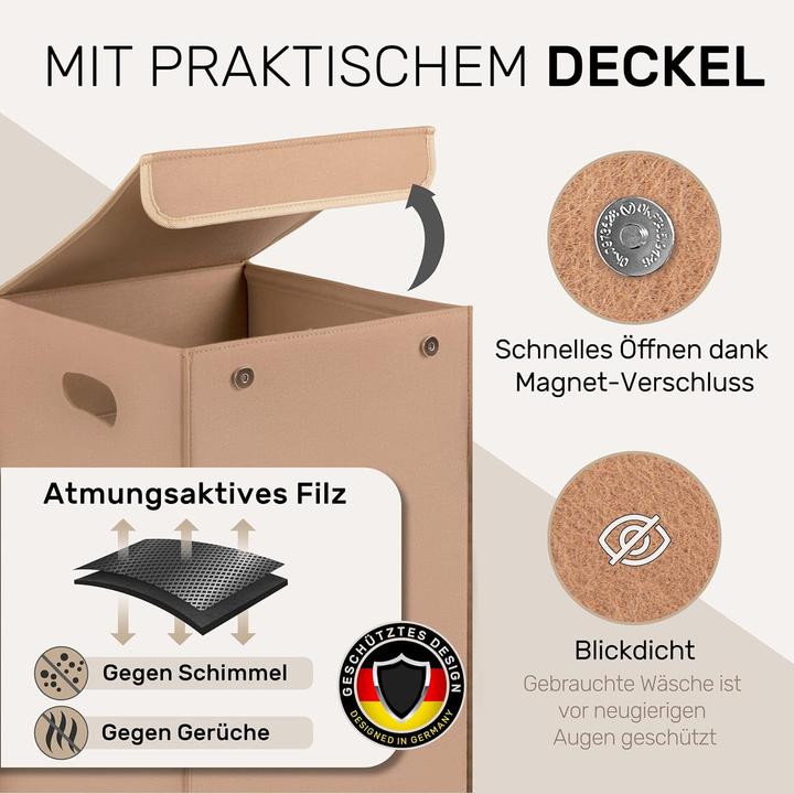 Produktbild Mahewa Wäschekorb mit Deckel (80 l)