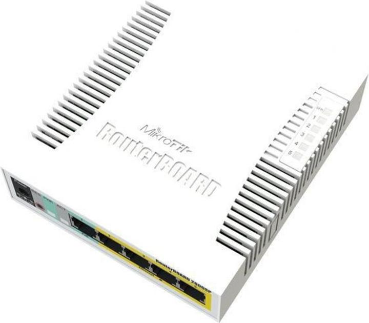 Produktbild MikroTik RouterBOARD RB260GSP - Switch - verwaltet - 1 x 10/100/1000 + 4 x 10/100/1000 (PoE) + 1... (6 Ports)
