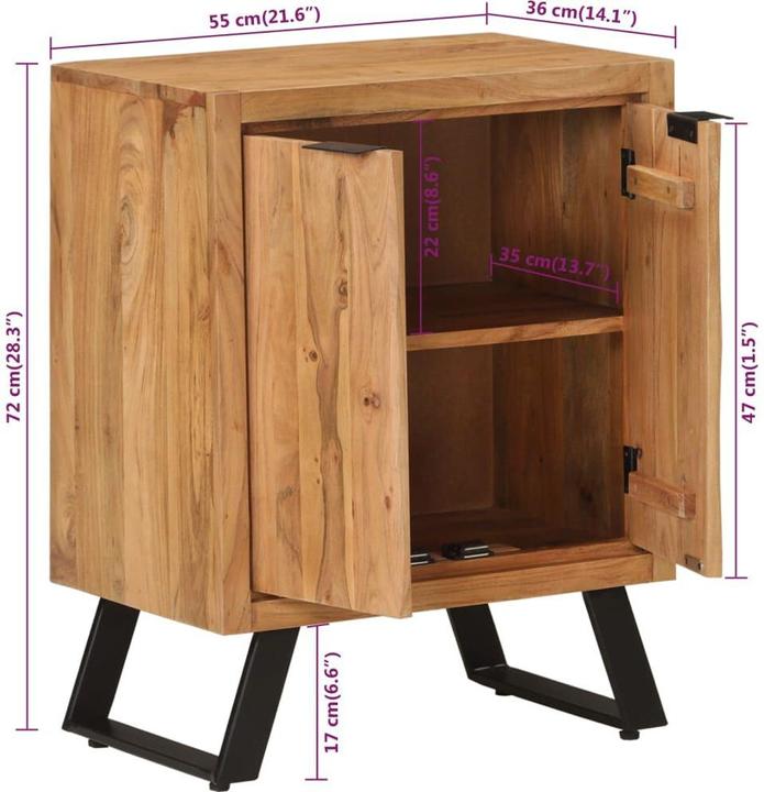 Immagine prodotto VidaXL Credenza 2 ante cassettiera mobile soggiorno credenza legno massiccio acacia