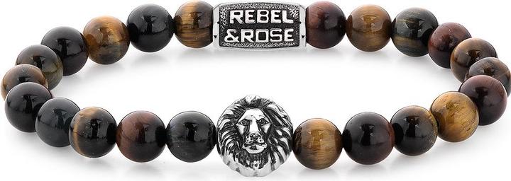 Produktbild Rebel & Rose Lion Who's afraid of the lion (19 cm, Acero inoxidable, Ojo de Tigre)