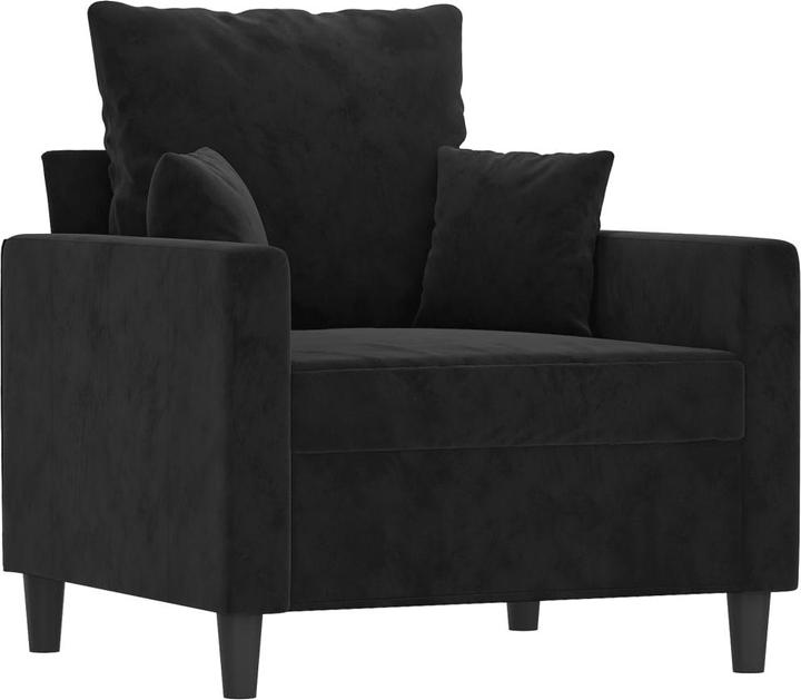 Image du produit VidaXL Ensemble de canapé Coussin Fauteuil Canapé Canapé design 4 pièces Noir Velours (3 places)