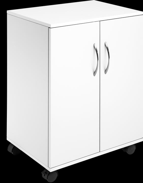 Actual product image Durable Multifunctional trolley 74/53 2 doors, 2 shelves, white (14 x 44.5 x 69.5 cm)